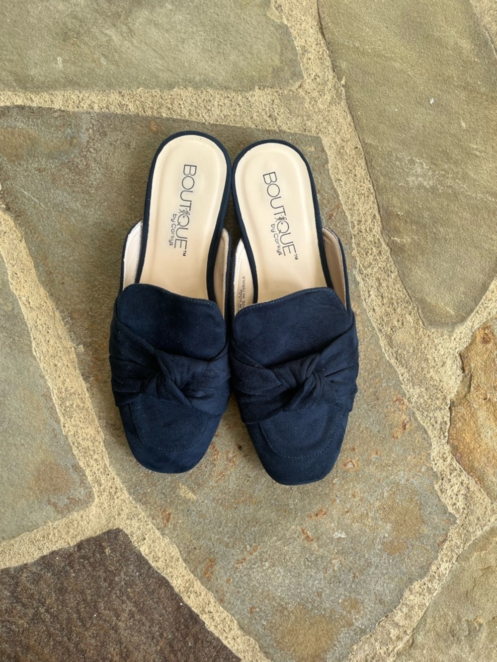 Boutique Navy Knot-Front Slip-On Mules 11 Women’s - Picture 5 of 5